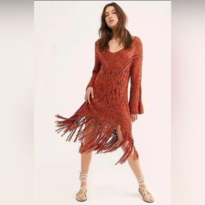 Free People Constellation Sweater Dress with Fringe